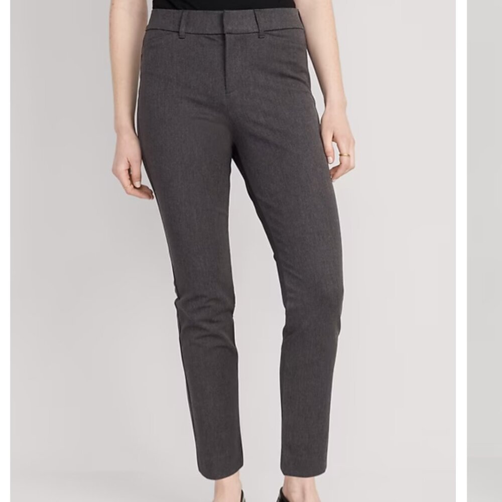 Old Navy High-Waisted Pixie Pants — Dark Heathered Gray — Size 18